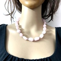 Baby Pink Agate Stone Gypsy BOHO TIBET Tribal Long Fashion Necklace India