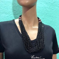 Bold Glass Multi Strand TIBETAN Ethnic Gypsy Long NECKLACE India Jewelry