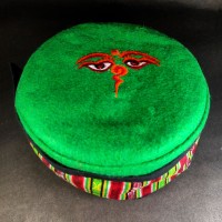 Buddha Eye Embroidered Green Round Unisex Adult Sherpa cap HAT Tibet Nepal