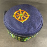 Dharmachakra Embroidered Navy Blue Unisex Adult Sherpa cap HAT Tibet Nepal