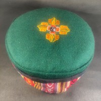 Double Dorje Embroidery Green Adult Round Unisex Tibet Sherpa cap HAT Nepal