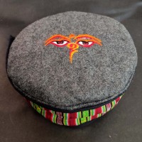 Ethnic Buddha Eye Embroidery Gray Unisex Adult Tibetan Sherpa cap HAT Nepal