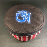 Ethnic Tibetan Om Embroidered Brown Round Unisex Adult Sherpa cap HAT Nepal
