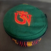 Ethnic Tibetan Om Embroidery Green Round Unisex Adult Sherpa cap HAT Nepal