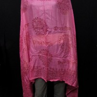 Handmade Cotton Mantra Chant Pink Shawl Yoga Meditation Scarf Wrap Nepal