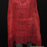 Handmade Cotton Mantra Chant Red Shawl Yoga Meditation Scarf Wrap Nepal
