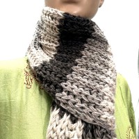 Reversible woolen hand knitted warm muffler scarf Stole Nepal