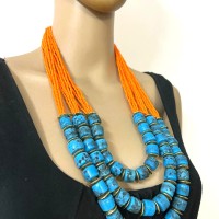 Runway Glass Multi Strand Ethnic Long Gypsy NECKLACE India Women Jewelry
