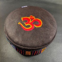 Sanskrit Om Embroidered Brown Round Unisex Adult Sherpa cap HAT Tibet Nepal