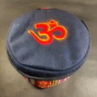 Sanskrit Om Embroidered Navy Blue Round Unisex Adult Sherpa cap HAT Nepal
