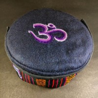 Sanskrit Om Embroidered Navy Blue Round Unisex Adult Sherpa cap HAT Nepal