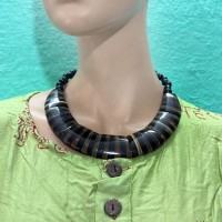 TIBET Bold HORN Choker Tribal GYPSY FASHION NECKLACE INDIA Runway Jewelry