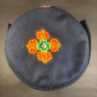 Tibetan Double Dorje Embroidery Navy Blue Round Unisex Sherpa cap HAT Nepal
