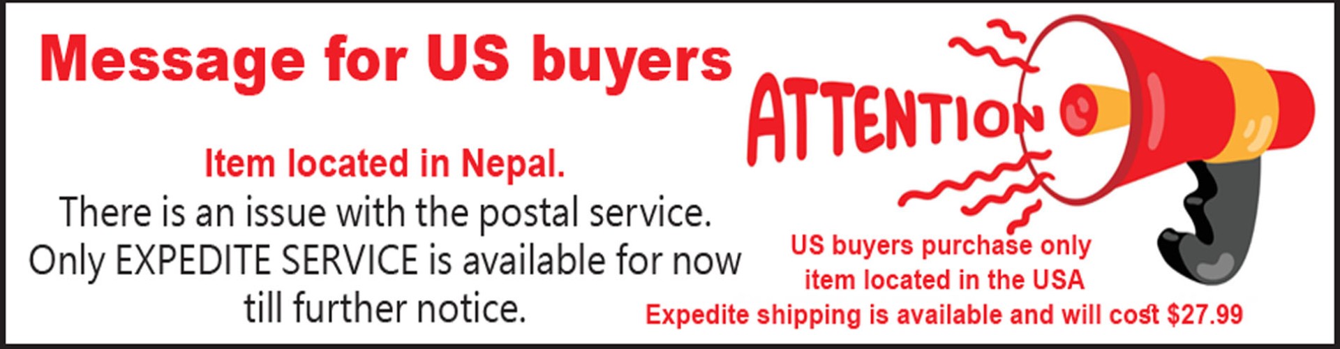 US Buyer postal issue.