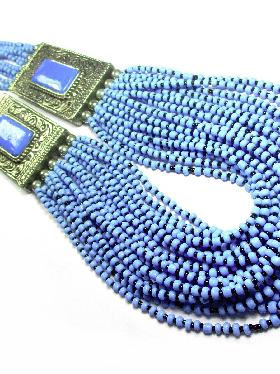 Beautiful Fashion Long Multi Color Beads Strand BOHO Resin Necklace Tribal - N7783