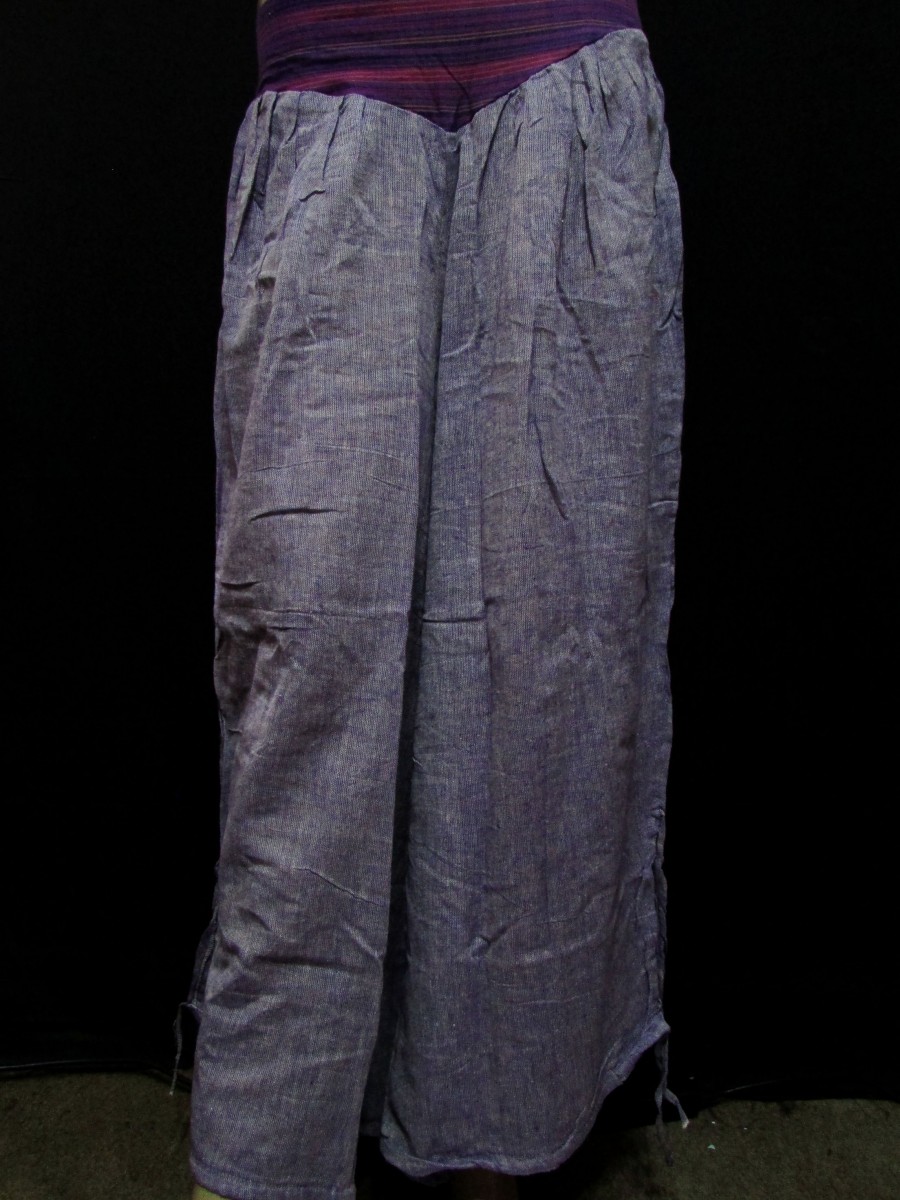elastic band cotton Purple pant Trouser - Tr249