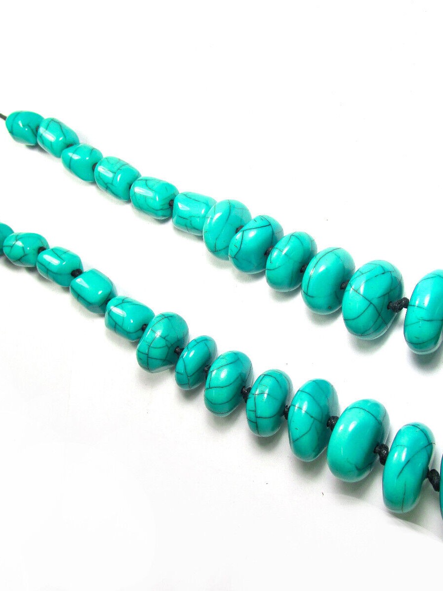 Ethnic Bold Tribal Turquoise Color Resin Beads Banjara Long Women NECKLACE - N7845