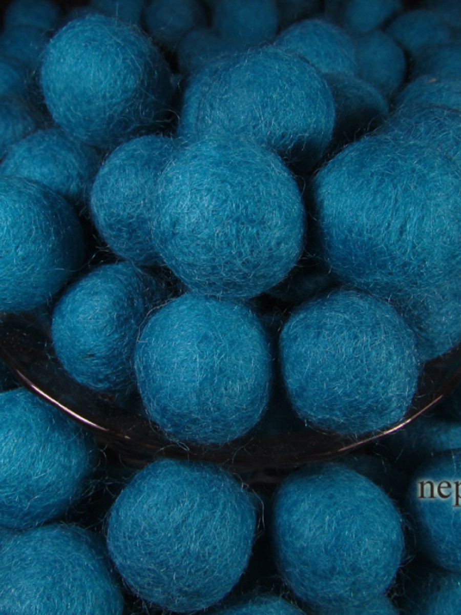 Felt Balls 2cm Wool Turquoise Color Nepal - F101