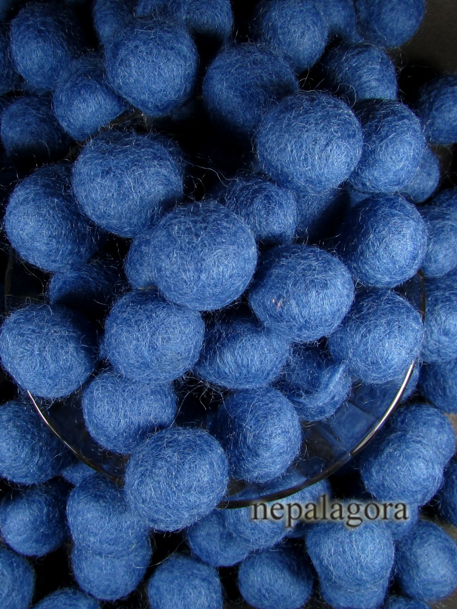 Felt balls pom pom 2cm Royal Blue color - F100