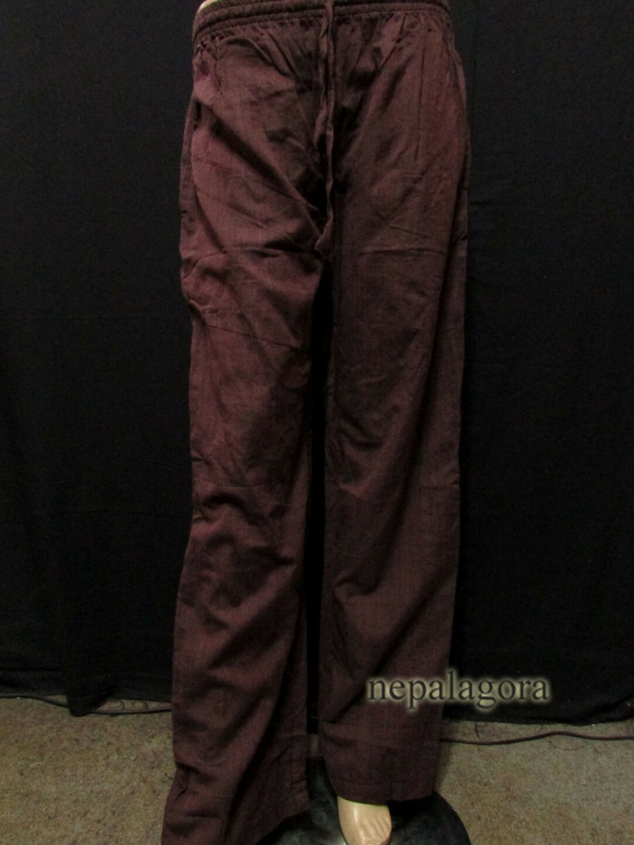 Handloom Cotton Brown Unisex Trouser  - Tr494 XL