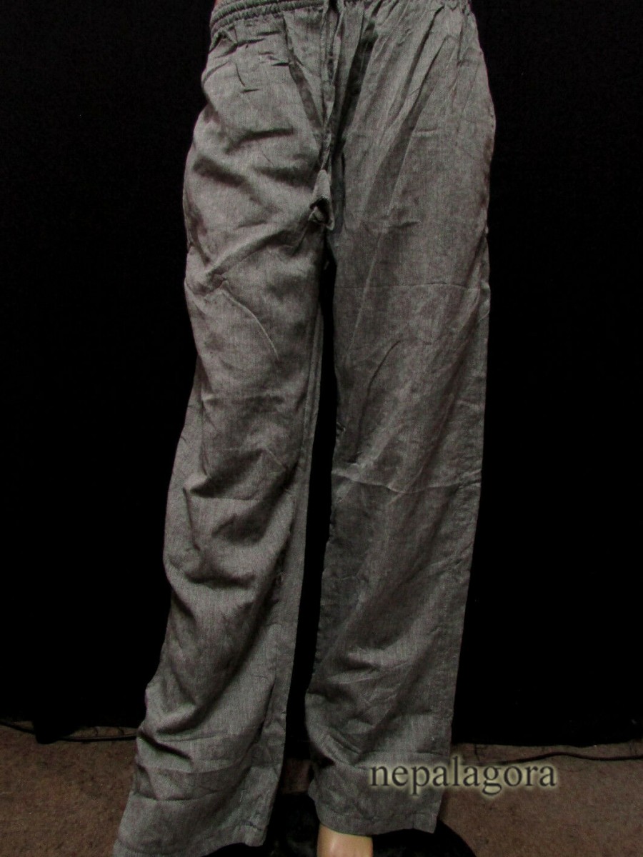 Handloom Cotton Gray Unisex Trouser - Tr496 L