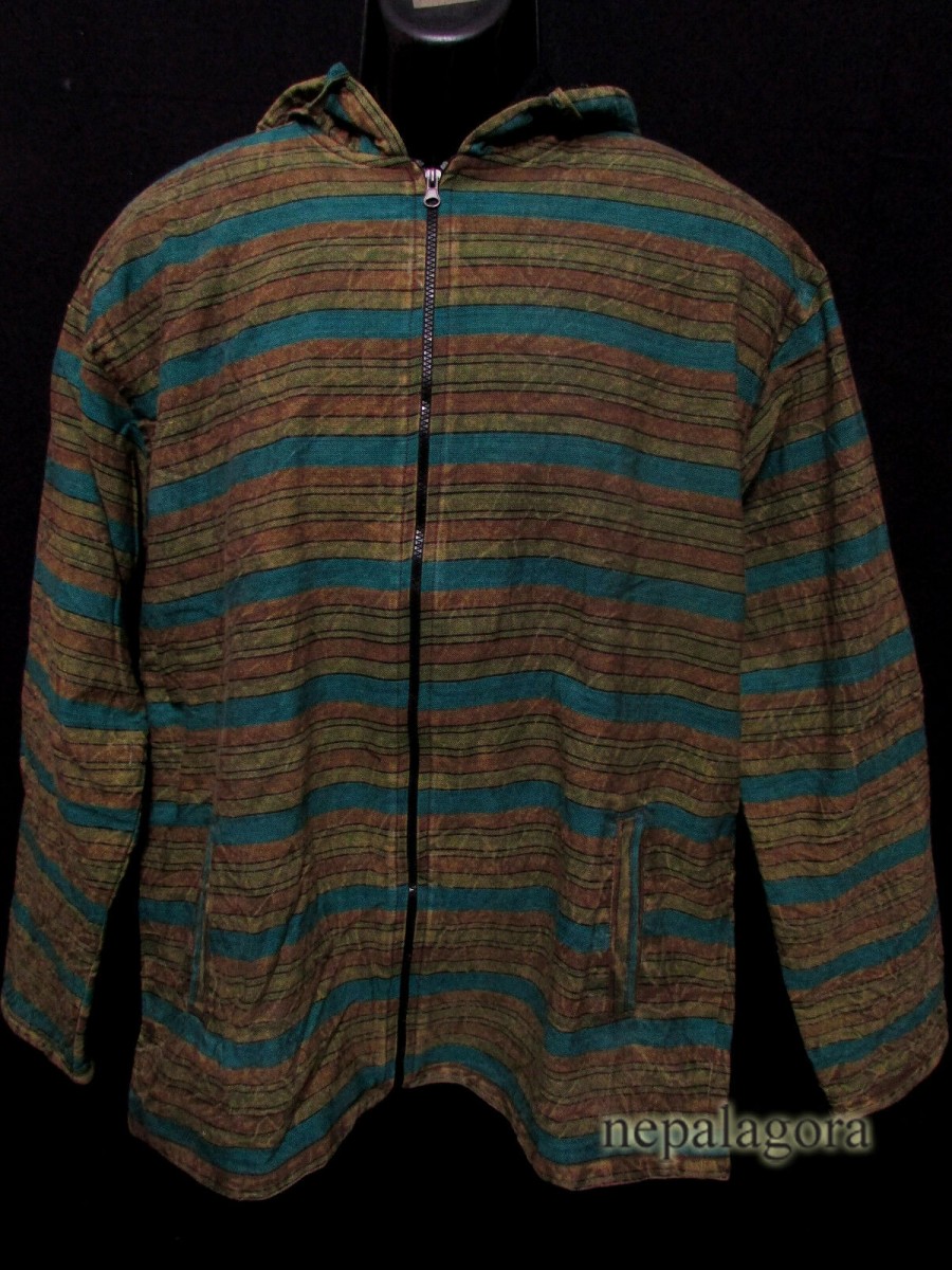 Handloom Cotton Hoodie Winter Jacket - J10 XL