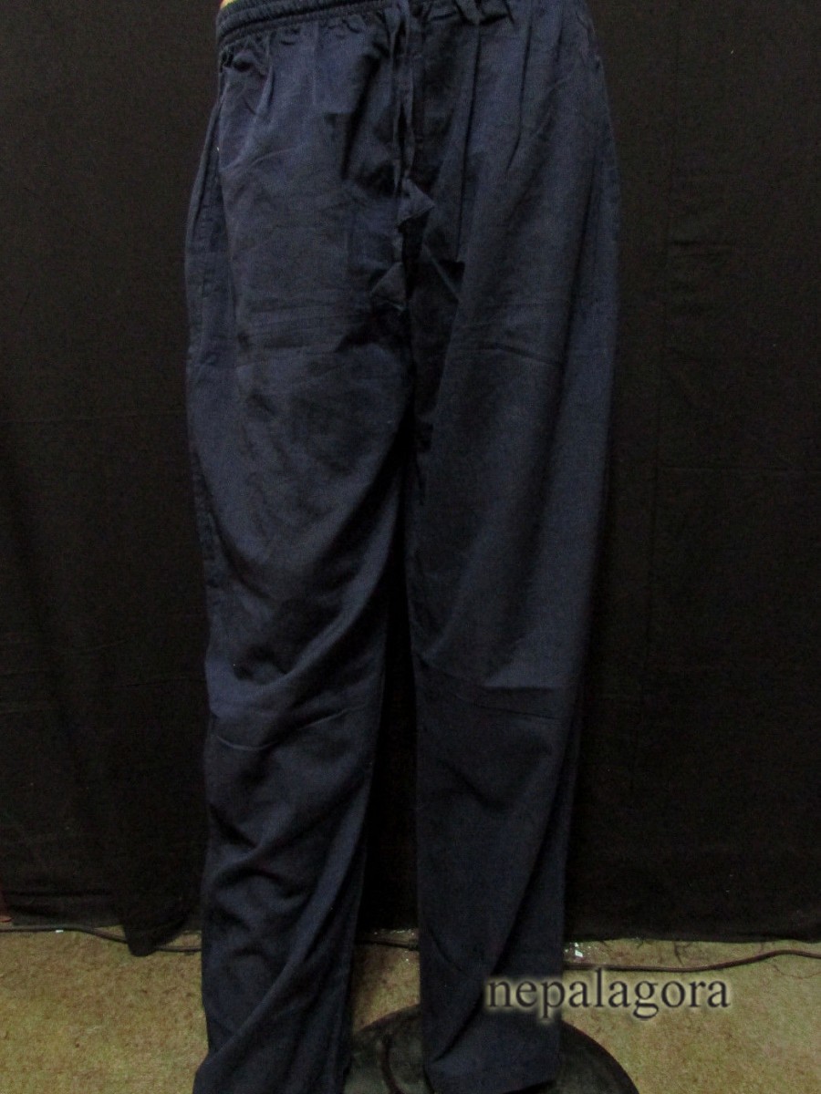 Handloom Cotton Navy Blue Unisex Trouser - Tr495 XL