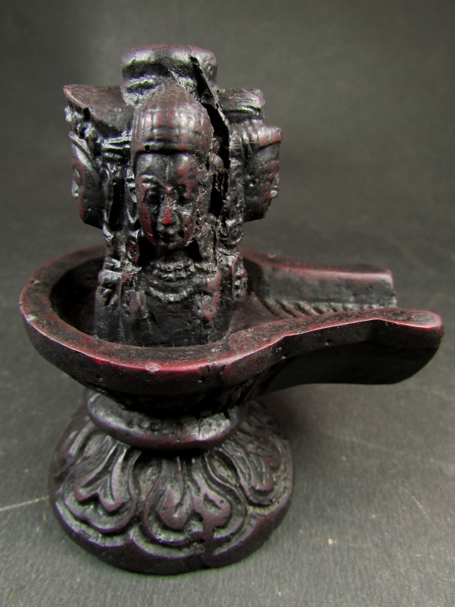 Hindu Lord Shiva Lingam Resin Shivling Statue - S2