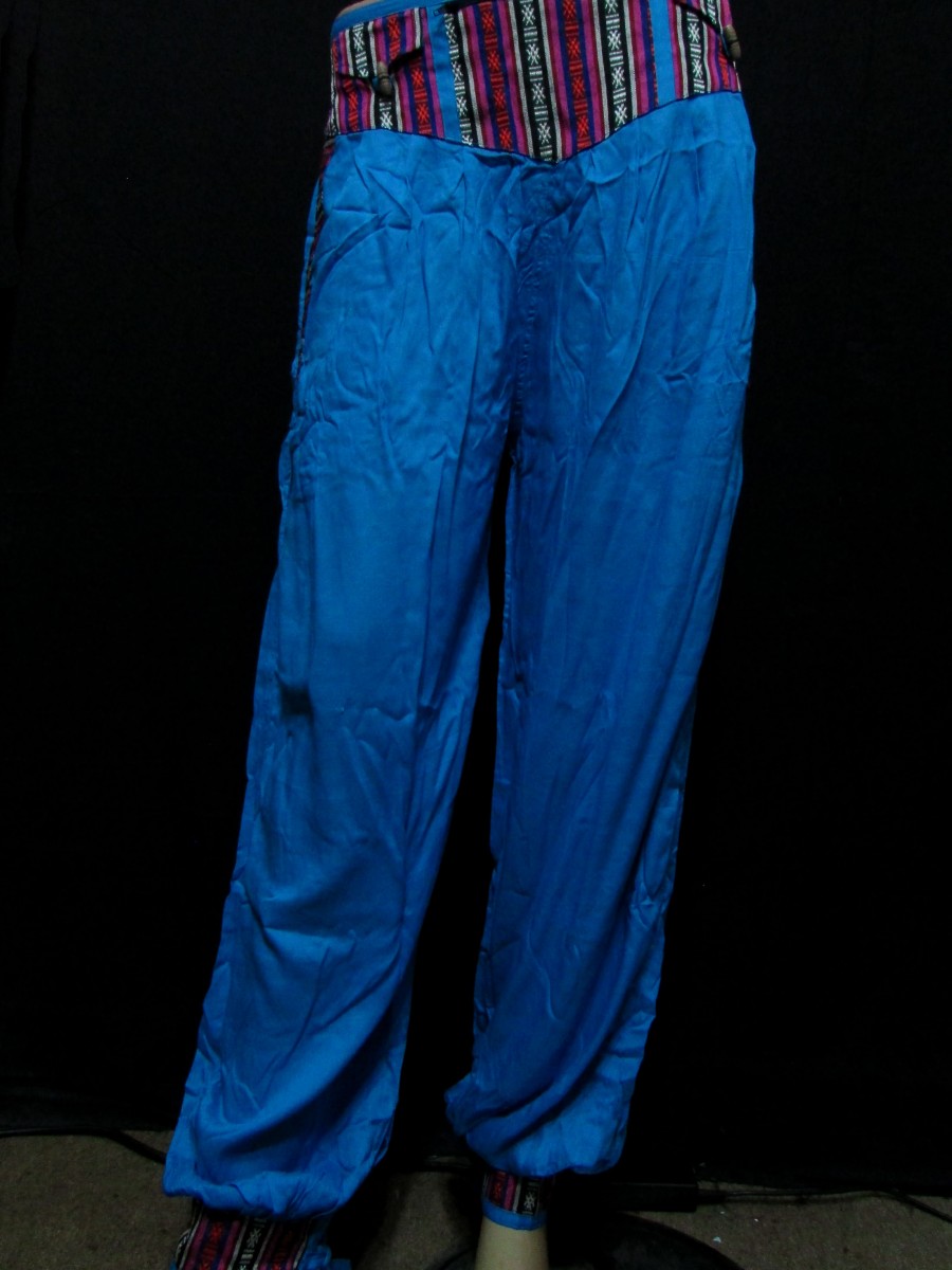 Rayon Ladies Bright Blue L PANT TROUSER - Tr401