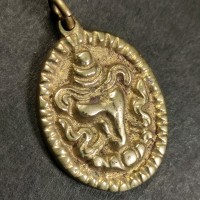Auspicious Conch Shankha Sacred Astamangala Solid BRASS Unisex Pendant