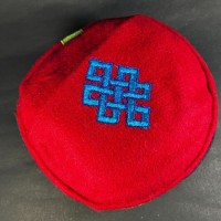 Buddha Eternal Knot Embroidery Red Unisex Adult Sherpa cap HAT Tibet Nepal