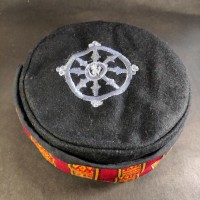 Dharmachakra Embroidery Black Round Unisex Adult Sherpa cap HAT Tibet Nepal