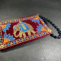 Elephant flower gypsy colorful hand crochet zipper coin mobile gift purse