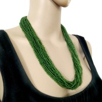 Ethnic Long Tribal Boho Gypsy Glass multistrand Handmade necklace Nepal