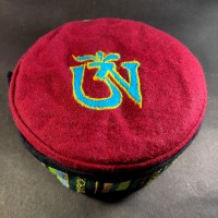 Ethnic Tibetan Om Embroidered Maroon Round Unisex Adult Sherpa cap HAT Nepal