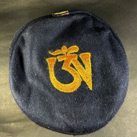 Ethnic Tibetan Om Embroidered Navy Blue Round Unisex Sherpa cap HAT Nepal