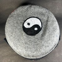 Ethnic Yin & Yang Embroidery Grey Unisex Adult Sherpa cap HAT Tibet Nepal