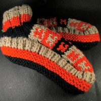 Hand Knitted Multi Colors Wool Inner Fleece Socks Indoor Shoes Winter Slippers Nepal