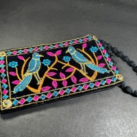 handmade birds colorful hand crochet zipper coin mobile gift purse bag