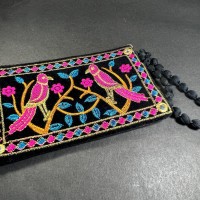 handmade birds colorful hand crochet zipper coin mobile gift purse bag