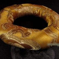 Handmade Buddhist Brocade round 12.5 inch silk singing bowl cushion ring Nepal