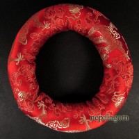 Handmade Buddhist Brocade round 19 inch silk singing bowl cushion ring Nepal