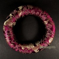 Handmade Buddhist Brocade round 17 inch silk singing bowl cushion ring Nepal