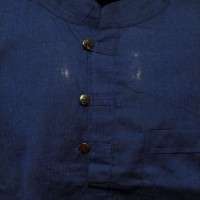 handmade-cotton-grandad-long-sleeve-kurti-plain-solid-blue-shirt-nepal