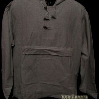 Handmade Cotton long sleeve kurti Plain Gray Jacket Hoodie Shirt Nepal