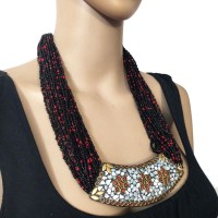 Handmade FASHION Tribal Gypsy Glass Multi Strand Pendant Necklace Gift