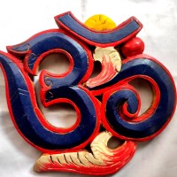 Handmade Sanskrit OM Hindu chant meditation yoga Shiva Universe wooden Wall Hanging Nepal