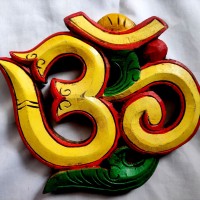 Handmade Sanskrit OM Hindu chant meditation yoga Shiva Universe wooden Wall Hanging Nepal