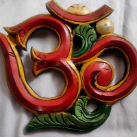 Handmade Sanskrit OM Hindu chant meditation yoga Shiva Universe wooden Wall Hanging Nepal