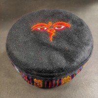 Himalaya Buddha Eye Embroidered Black Unisex Adult Sherpa cap HAT Tibet Nepal